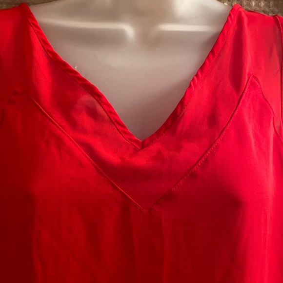 INC Red V-neck Top Size M - Picture 6 of 7